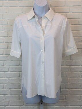 Lysse Button-Up Shirt White Short Sleeve